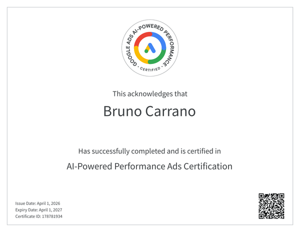 AI-Powered Performance Ads Certification - Bruno Carrano